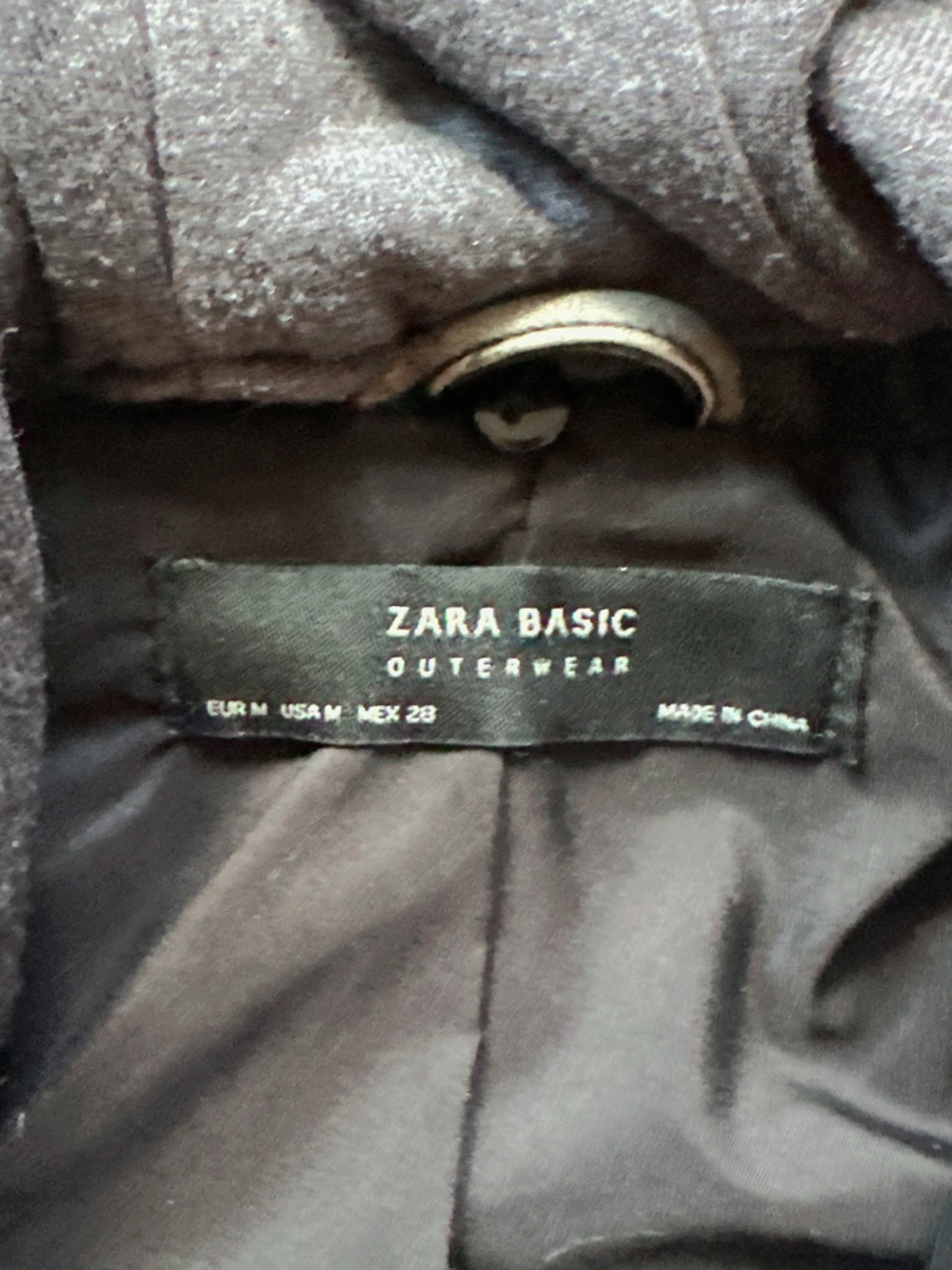 Zara Basic Vintage Black Faux Leather Moto Jacket Studded Hooded Belted Size M - Picture 6 of 8